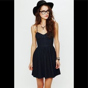 Free people denim bustier dress